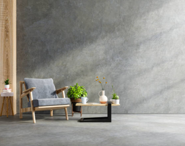 Dinding dengan tekstur beton yang polos